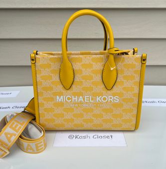 Michael Kors MK Mirella Small Shopper Top Zip Handbag  Crossbody Bag  Yellow - $179 (55% Off Retail) New With Tags - From Kash