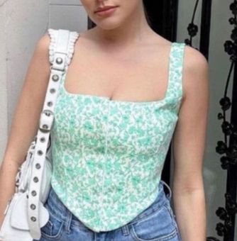 green floral zara corset top｜TikTok Search