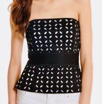 White House  Black Market Black & White Eyelet Bustier Corset Tube Top  Size 00 - $35 - From Megan