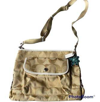 Coach Signature Brown Crossbody Bag Long Strap Purse Authentic