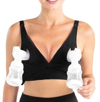 Momcozy Hands Free Pumping & Nursing Bra All in One with Pads Black Medium  Size undefined - $23 - From Meagan
