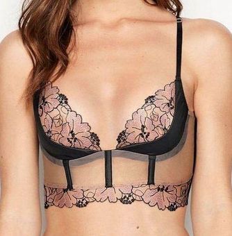 Seductive Black Lace Quarter Cup Bra