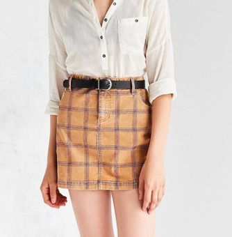 yellow plaid skirt urban outfitters