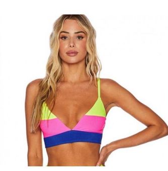 Beach Riot Alexis Riza Electric Colorblock Bikini Top Size XS - $54 New  With Tags - From Veronika