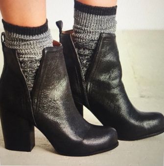 Jeffrey Campbell Oshea Black Leather Ankle Boot Size 9.5 45