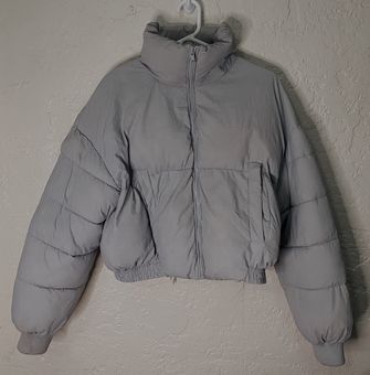 Funnel Neck Cropped Puffer Jacket