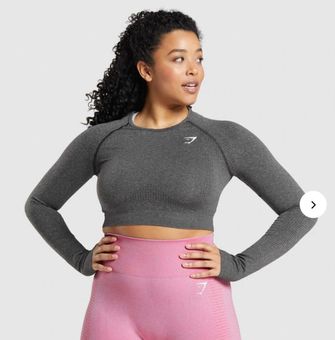 Gymshark Vital Seamless 2.0 Long Sleeve Crop Top Gray Size M - $31 (22% Off  Retail) - From Sara