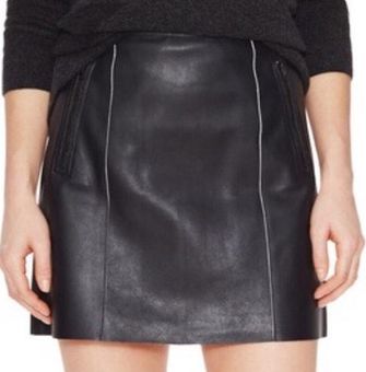 vince leather mini skirt