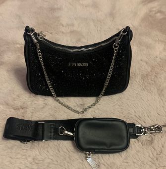 RHINESTONE CROSSBODY BAG - Black