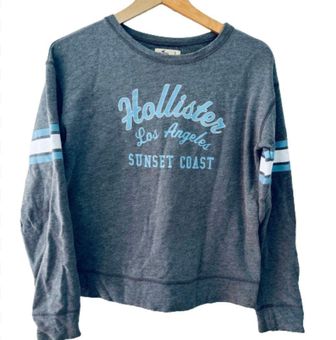 Hollister Gray Blue Crew Neck Sweatshirt Los Angeles Sunset