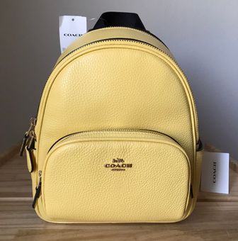 Coach (C8603) Mini Court Retro Yellow Pebbled Leather Shoulder