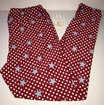 LuLaRoe Leggings Americana '17 Stars Sz TC BNWT Tall & Curvy