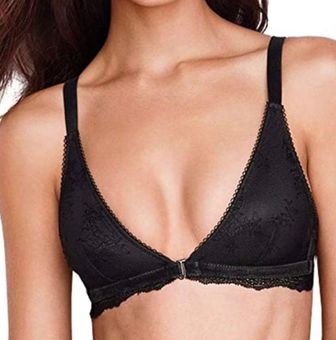 Victoria's Secret black lace/velvet front closure bralette Size M - $15 -  From Melanie