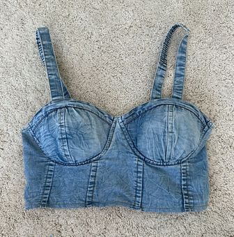 Sustainable Denim Bra Crop Top –