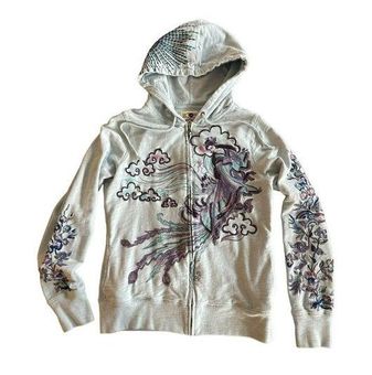 Lucky Brand floral zip up hoodie!