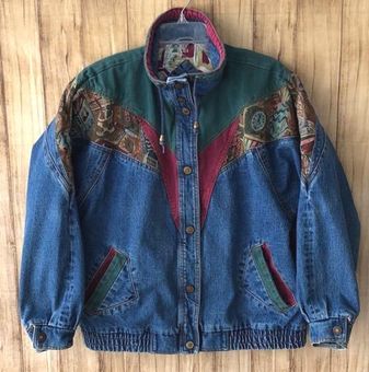 Tapestry Oversized Leather Denim Jacket - Ready to Wear