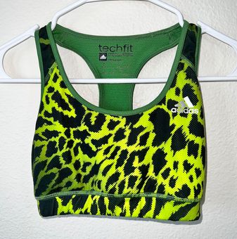 Adidas Techfit Medium Compression Climacool Athletic Sports Bra Green - $10  - From Autumn