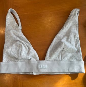 Skims Off Cotton Plunge Bralette in White