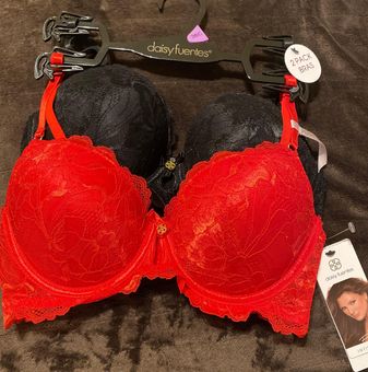 Daisy Fuentes NWOT Size 36C Cherry Red Floral Jacquard Lace