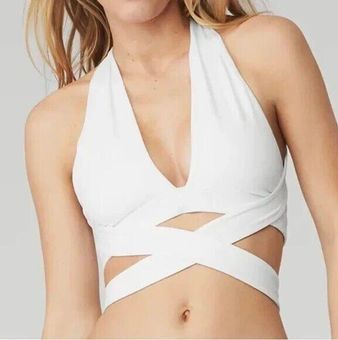 Alo Yoga Alo Womens Medium White Switch It Up Sports Bra Solid Athleisure -  $38 - From Gulfcoast