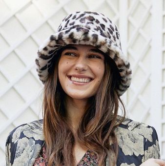 Urban Outfitters Leopard Fur Bucket Hat 