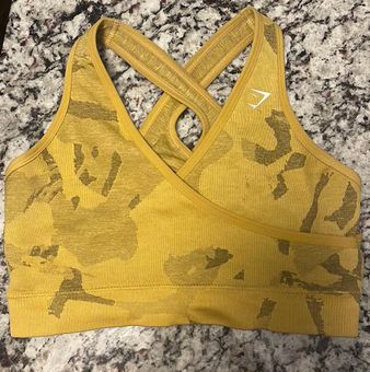 Gymshark Yellow Camo Adapt Sports Bra Size M - $33 (17% Off