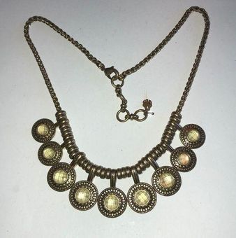 Lucky Brand Brass Tone & Yellow Rhinestone Runway Boho