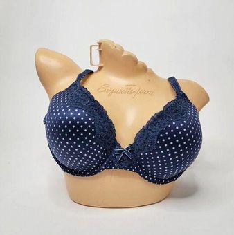 Maidenform Comfort Devotion Underwire Bra 34C Navy Polka Dots 011895 Size  undefined - $10 - From August