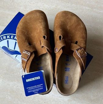 Birkenstock Boston Suede Leather Mink Clogs