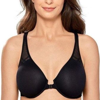 Buy DELIMIRA Women's Front Closure Bra Racerback Plus Size Unlined