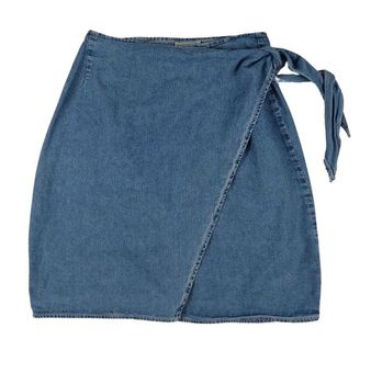 banana republic denim wrap skirt
