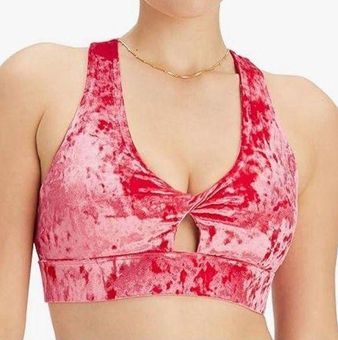 Oasis Twist Velour Sports Bra Fabletics