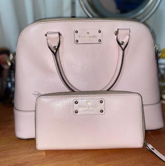 Kate Spade leather tote and wallet black light pink 