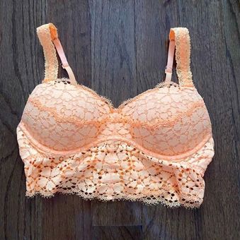Victoria's Secret NWOT PINK neon orange lace pull over padded bralette -  $35 (22% Off Retail) - From roya