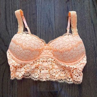 PINK Victoria's Secret, Intimates & Sleepwear, Victorias Secret Pink Neon  Lace Bralette Pink Lace Bralette Orange Bralette