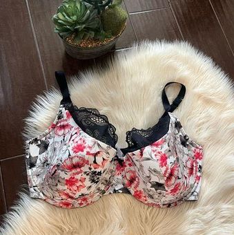 Cacique floral lightly lined french balconette bra sz 44H - $30 - From
