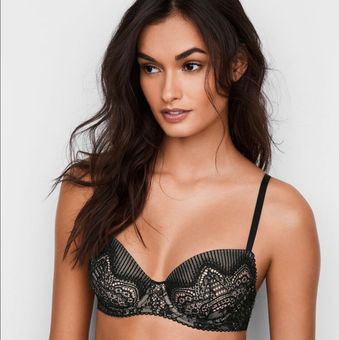 Dream Angels Lightly Lined Lace Demi Bra, Black, Women's Bras