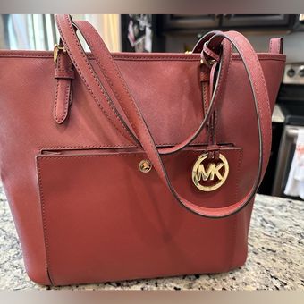 Michael Kors Jet Set Saffiano Brown Tote