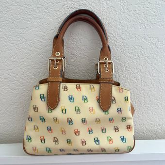 Vintage Leather Dooney and Bourke Pocketbook Purse Beige With 