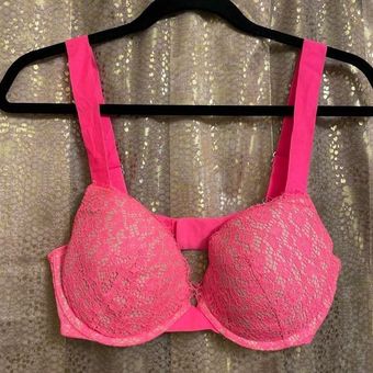 Victoria's Secret, Intimates & Sleepwear, Victorias Secret Pink Bra  Womens 34d Hot Pink Push Up