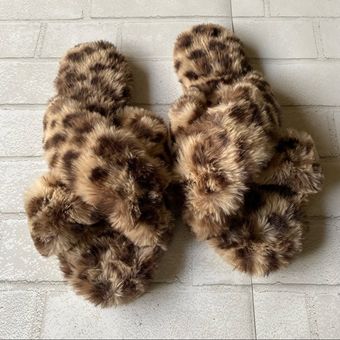 Secret Treasures NWOT Leopard Faux Fur Slippers Size XL 11 12