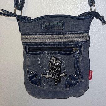 Unionbay Vintage Owl Purse Vintage Denim Cross Body Bag 90s