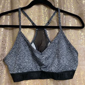 PINK - Victoria's Secret Victoria Secret Pink Sport Bra Ultimate Lightly  Lined Womens Large Black Gray - $20 - From Jessica