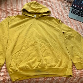 Hoodie Cotton Unisex Hooded Sweatshirt Sweat Absorbing Warming Sweater  Hoodie, Yellow, 3XL 