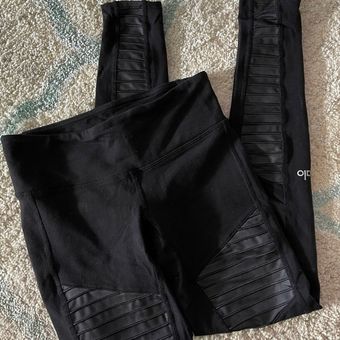 Alo Yoga Moto Leggings Black Glossy