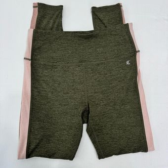 Kyodan Heathered Olive Green and Pale Pink Leggings Size Medium - $19 -  From Kimberly