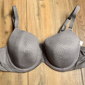 Auden Bra 40C Gray Lace Womens Plus Lingerie T-Shirt Underwire NWT Size  undefined - $15 New With Tags - From Alexis