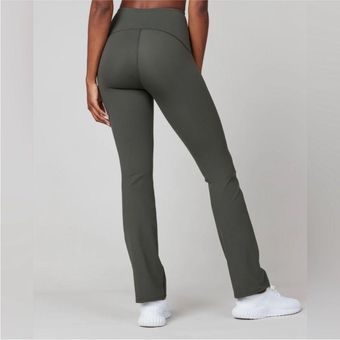 Spanx Booty Boost Flared-leg High-rise Stretch-woven Leggings In Very Black