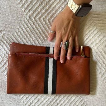 Preppy Stripe Foldover Clutch