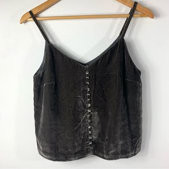 Velvet Button-Down Cami